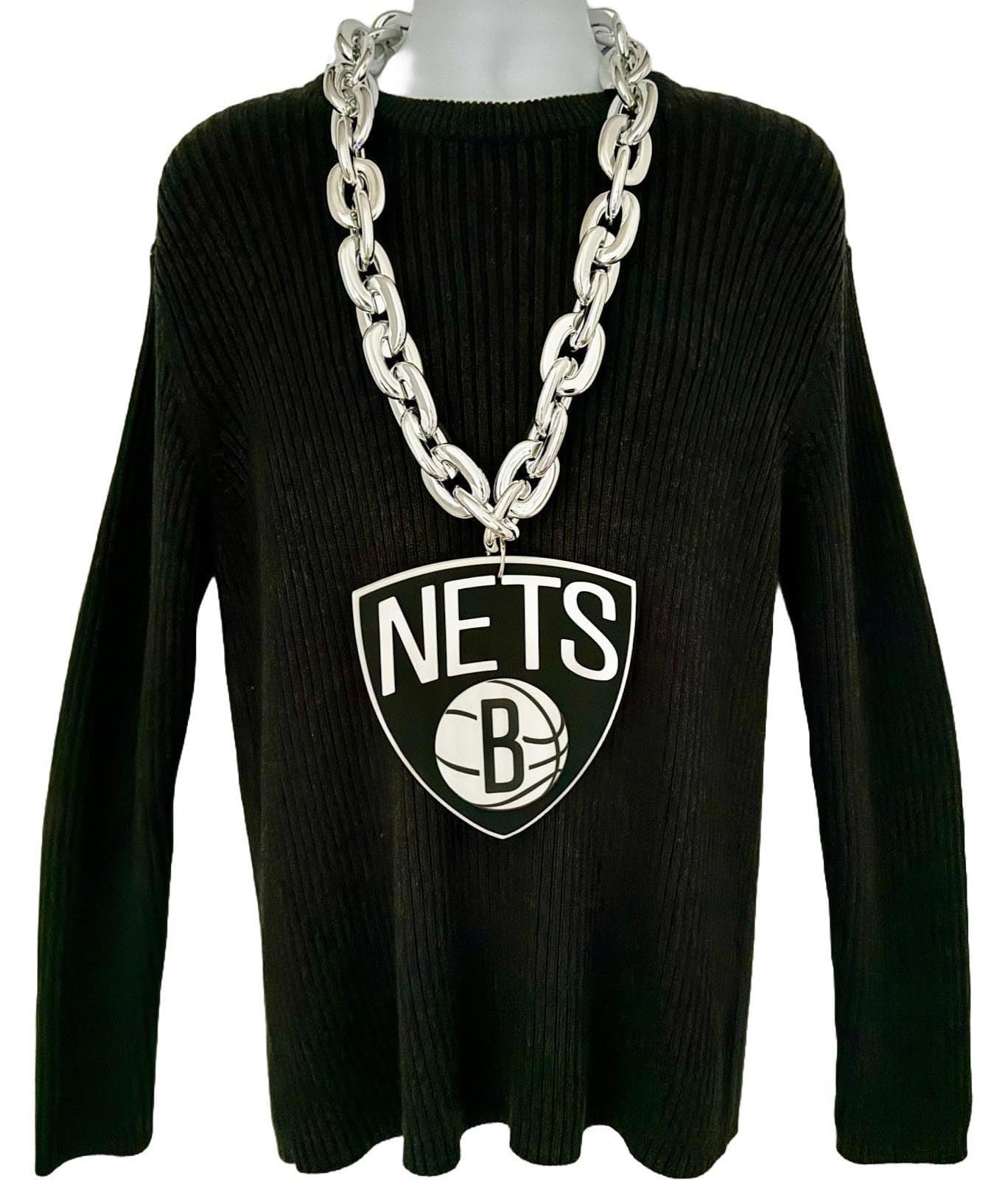 aminco Brooklyn Nets Fan Chain, Silver