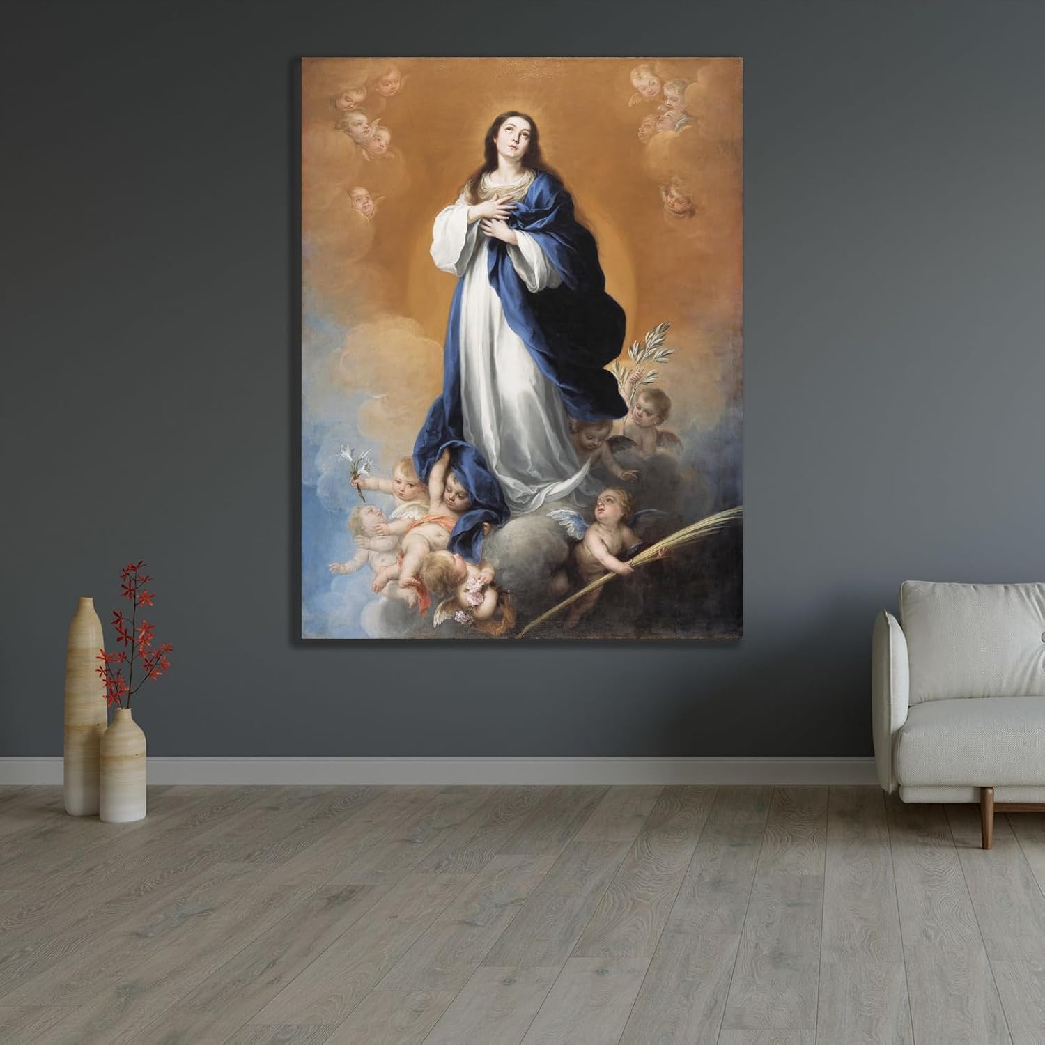 ArtDirect The Immaculate Conception (17th century) Custom Framed Art Print Giclee Print or Canvas Options with Various Sizes and Customization by workshop of Bartolomé Esteban Murillo