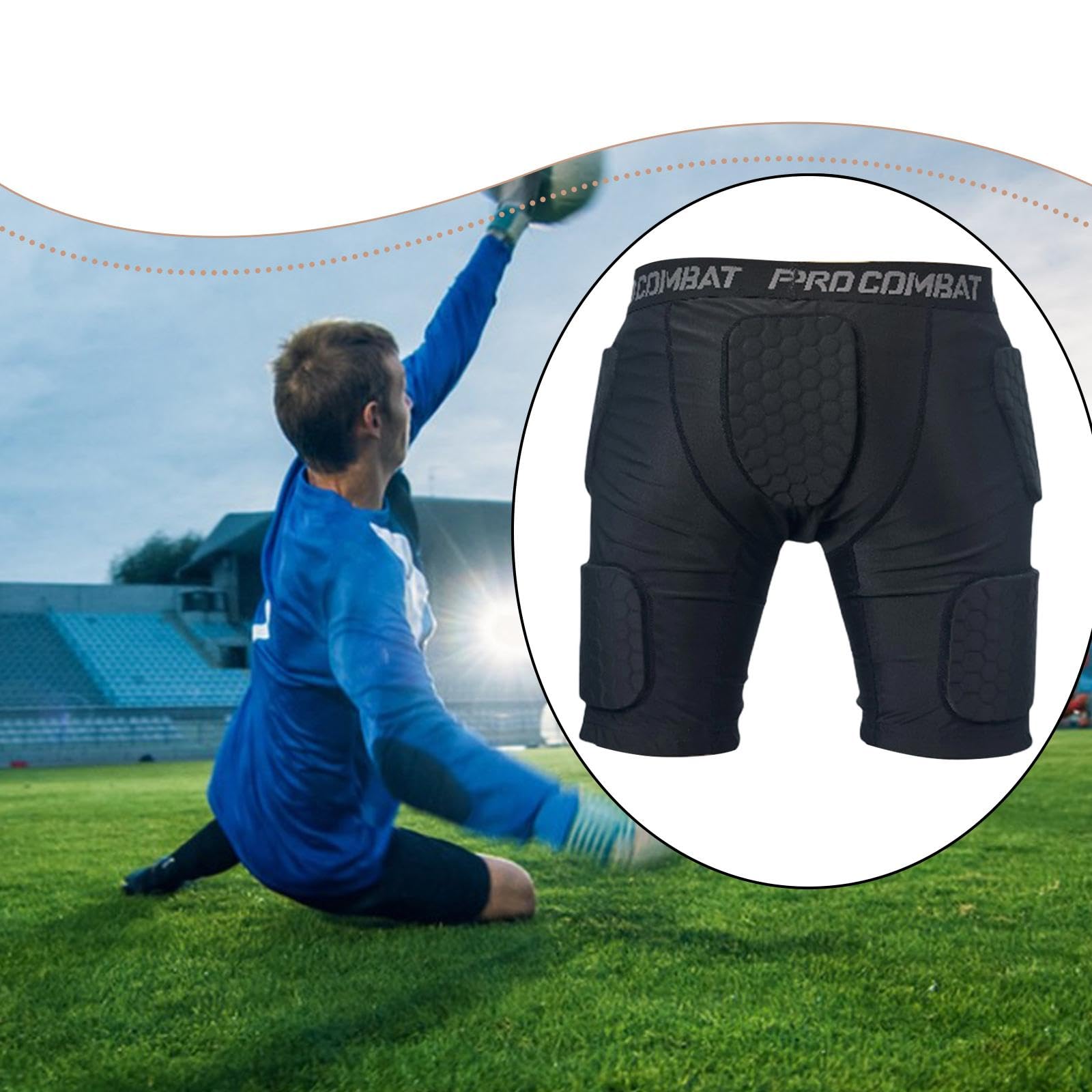Perfeclan Pantalones Cortos Protectores de Fútbol con Acolchado EVA para Muslos y Protección contra Impactos