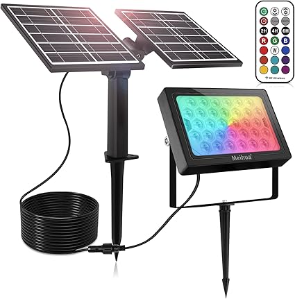 MEIHUA RGB Strahler 30W RGB Strahler mit Fernbedienung Solar Strahler