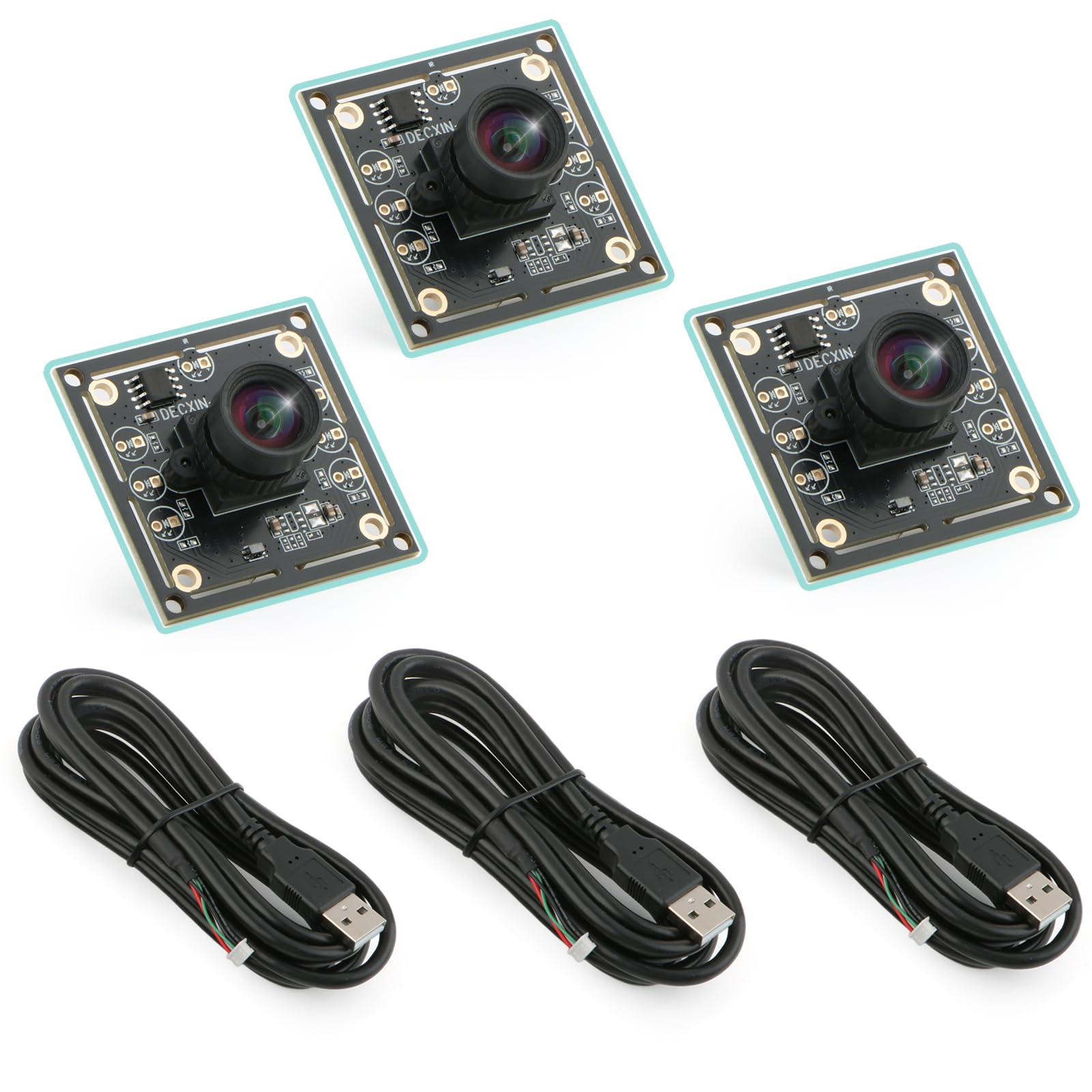 3 Piezas ov9732 Chip Módulo de Cámara 100 Grados Módulo de Cámara de 1MP 2 m Cable USB 2.0 Salida con Panorámica Sin Distorsiones 1280 x 720 30 fps Reconocimiento Facial XXX