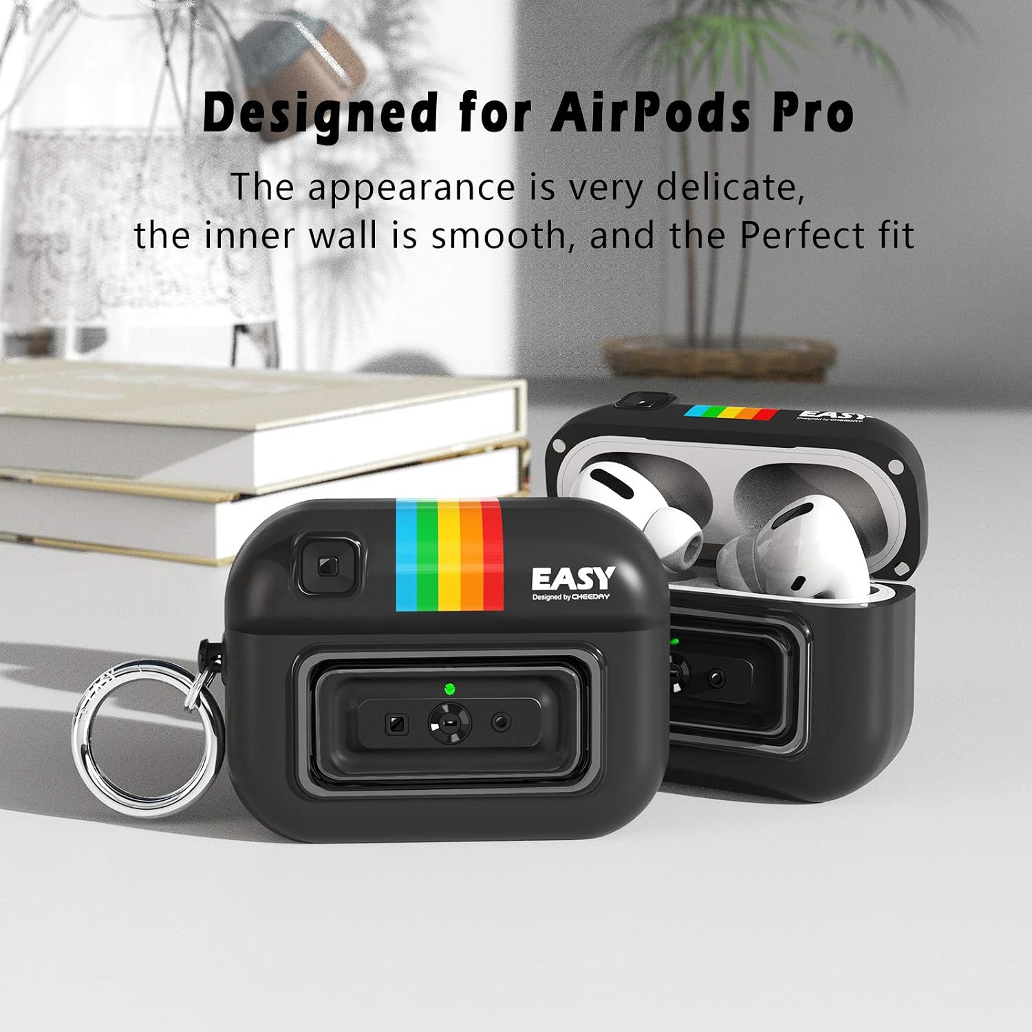 Limited Nicwea Cute Camera Series Case Designed for AirPods Pro, Full-Body Sturdy Protective Case Magnetic Cover with Keychain Compatiable with AirPods Pro (2019) Charging Case - Black Limited Nicwea Cute Camera Series Case Designed for AirPods Pro, Full-Body Sturdy Protective Case Magnetic Cover with Keychain Compatiable with AirPods Pro (2019) Charging Case - Black