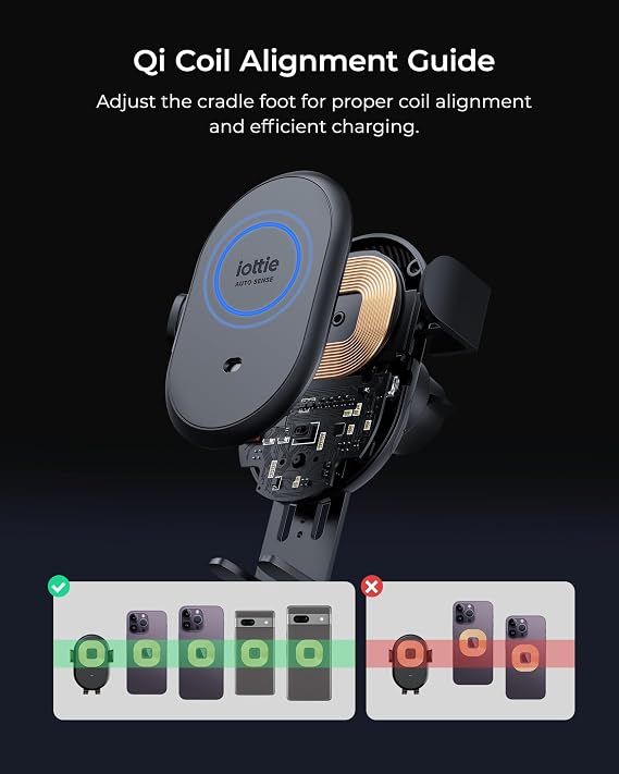 iOttie Auto Sense 2 Dash & Windshield Car Phone Holder with Qi Wireless Charging Auto Clamping Phone Mount & Charger for iPhone, Google Pixel, Samsung Galaxy, Huawei, LG (Adapter Not Included)