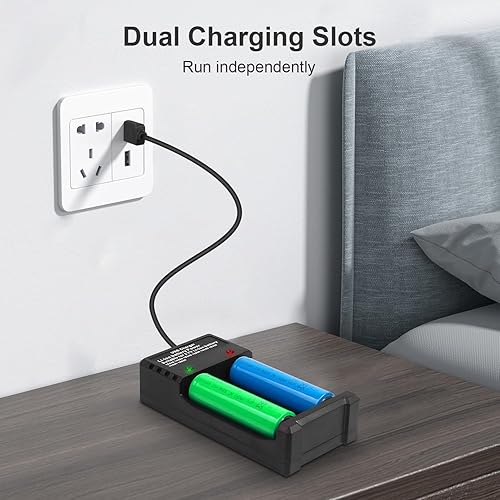 Miniatura 6 de Cargador de batería universal, cargador de batería de 2 ranuras para baterías recargables Cargador inteligente para baterías de iones de litio de
