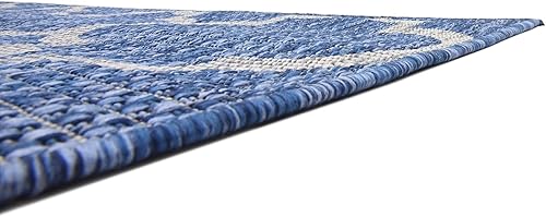 Miniatura 8 de Unique Loom Outdoor Trellis Collection - Alfombra rectangular (4 pies 1 pulgada x 6 pies 1 pulgada, rectangular, azul marinomarfil)