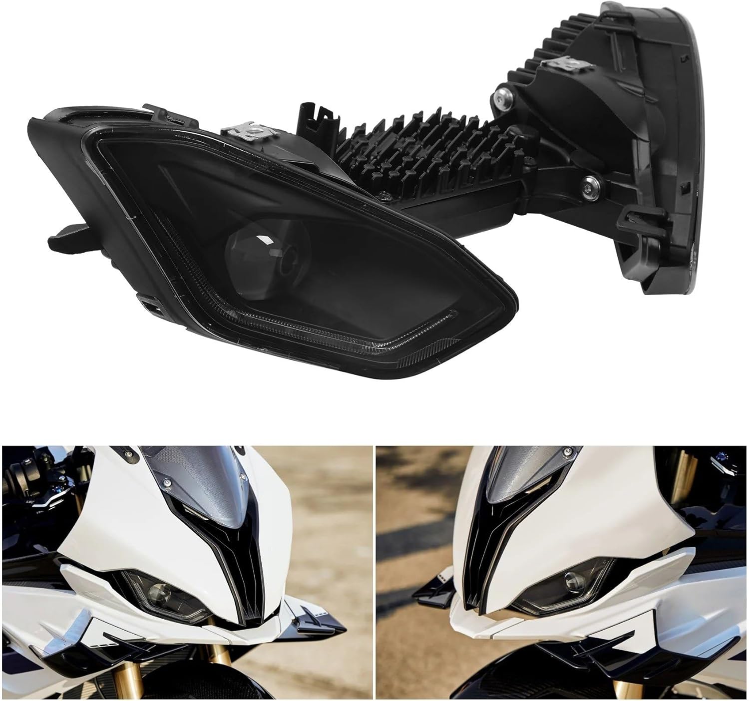 MT-09 FZ09用オートバイLEDヘッドライト+フロントフェアリングノーズ