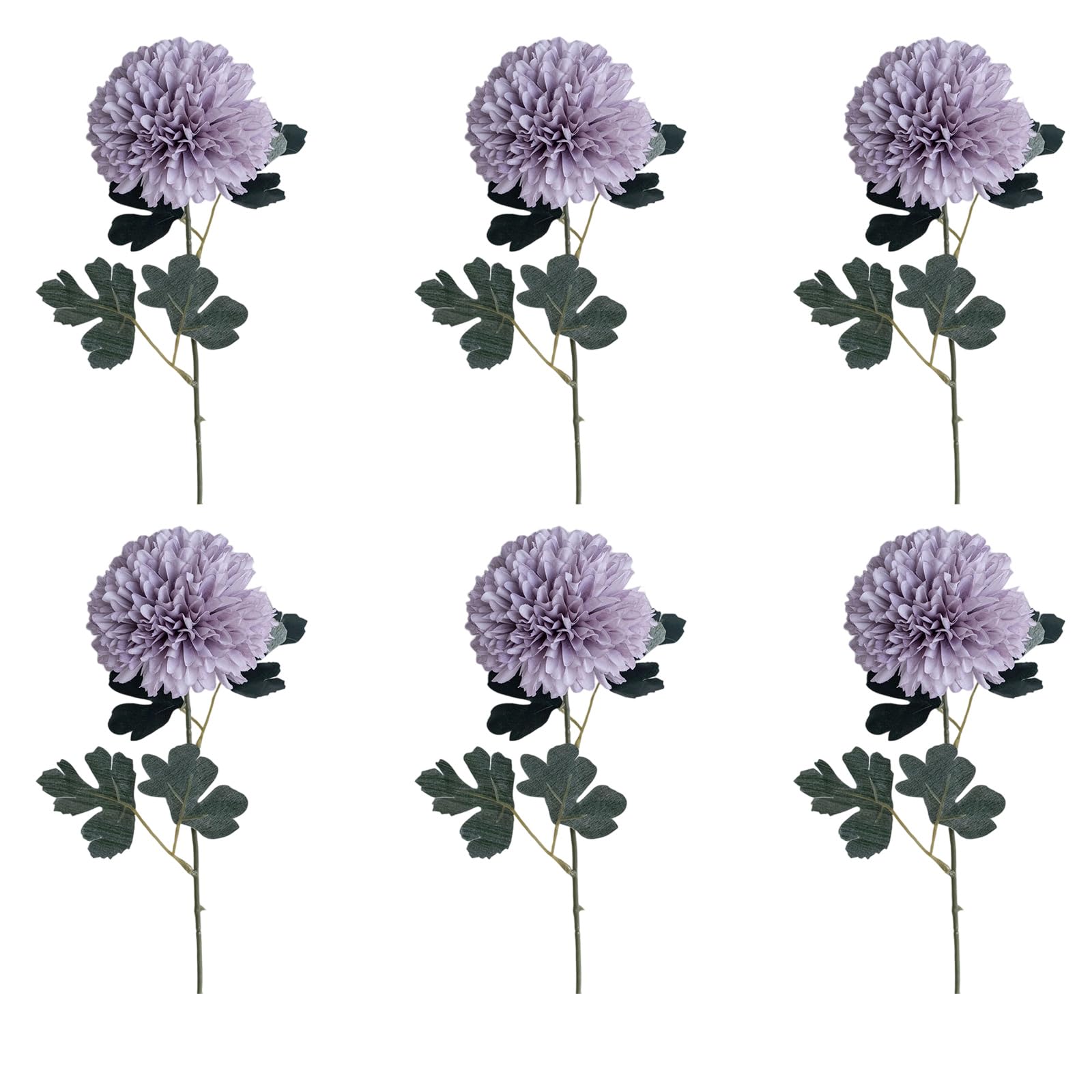 Xinsheinelry 6PCS Bendable Realistic Flower Stems with Leaves 22.2Inch Artificial for Vase Arrangement Wedding Decoration Artificial Stems