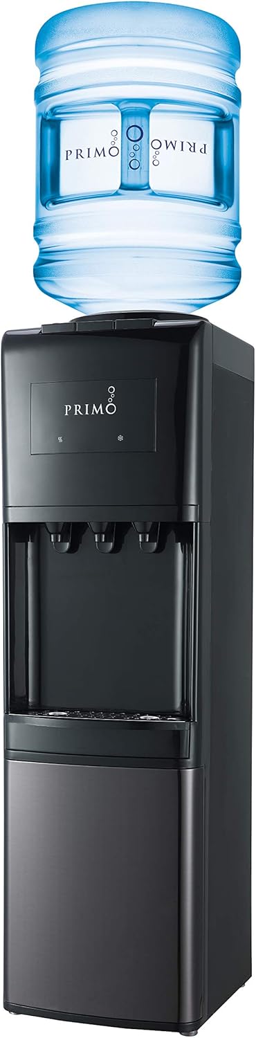 Black Friday - 50% OFF Primo - Easy Top Loading Water Dispenser - Black - Stainless Steel - 3 Spout - Instant Cold, Cool and Hot Water