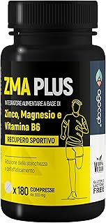 ZMA Alta Concentrazione 180 compresse. Integratore Testosterone Massa Muscolare a base di Zinco, Magnesio e Vitamina B6. Riduce Stanchezza e Affaticamento. NO GLUTINE E LATTOSIO. Zma PLUS da Agocap