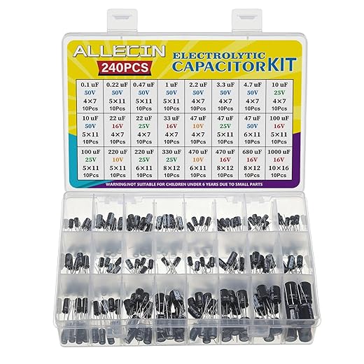 24-Value Electrolytic Capacitor Assortment Kit, 10V–50V