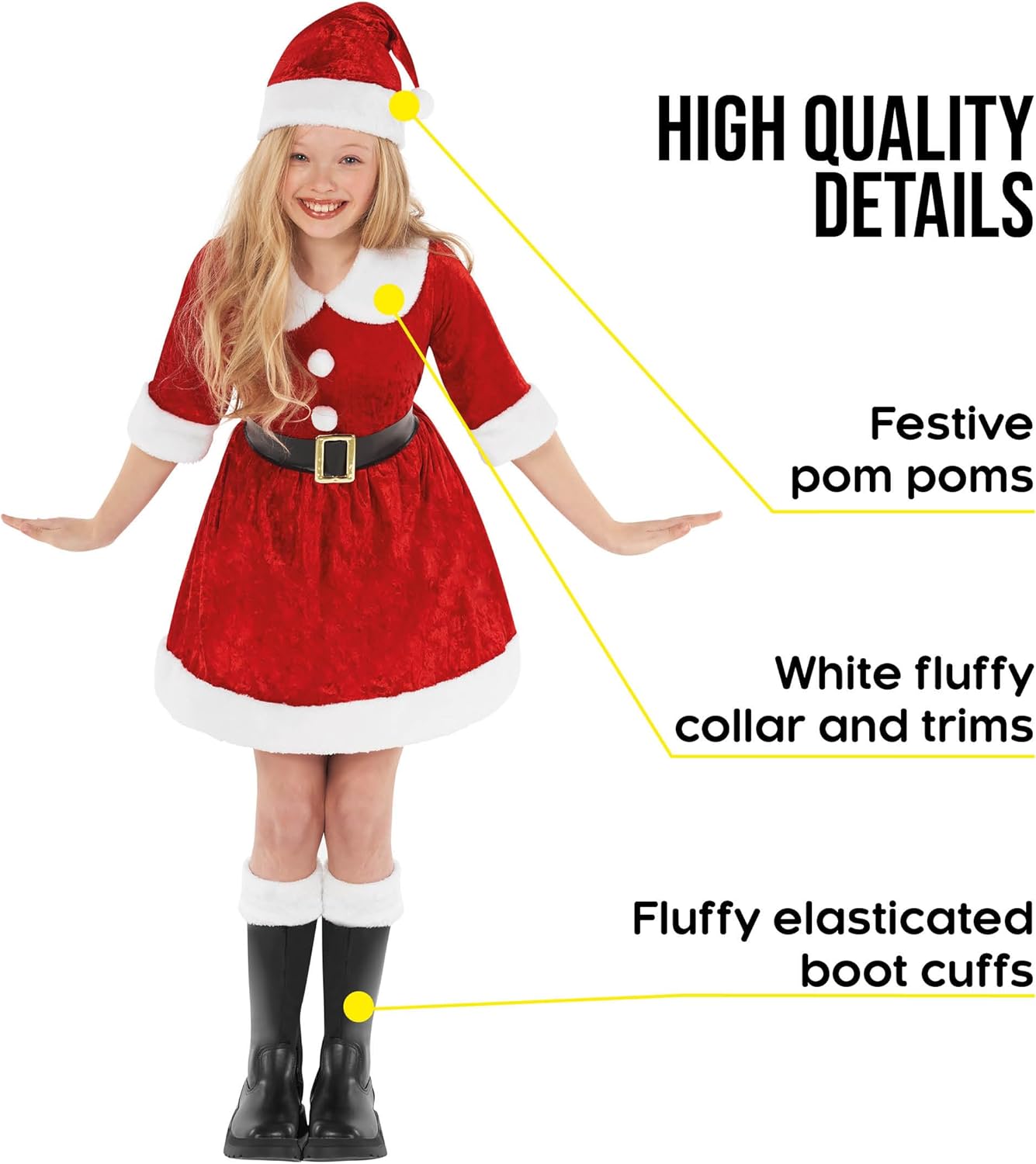 Miniatura 4 de Morph - Disfraz de Papá Noel para niñas, disfraz de Papá Noel para niñas, vestido de señora Claus para niñas, disfraz de señora Claus para niños,