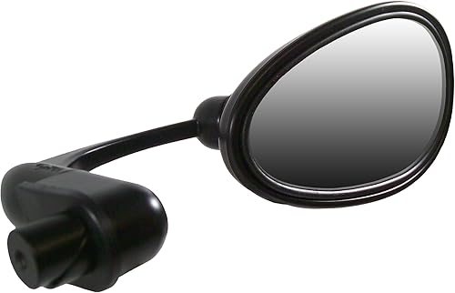 Miniatura 3 de CIPA 11132 Espejo ATV de montaje en extremo de barra rápida de repuesto (negro) - Se adapta tanto a los lados izquierdo como a mano derecha