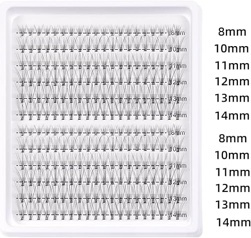 Vista 9 de EXTENIFY Juego de 240 pestañas individuales de 0.003 in, 10 20 raíces, 240 racimos de rizo C, 0.315-0.551 in, longitud mixta, pestañas postizas
