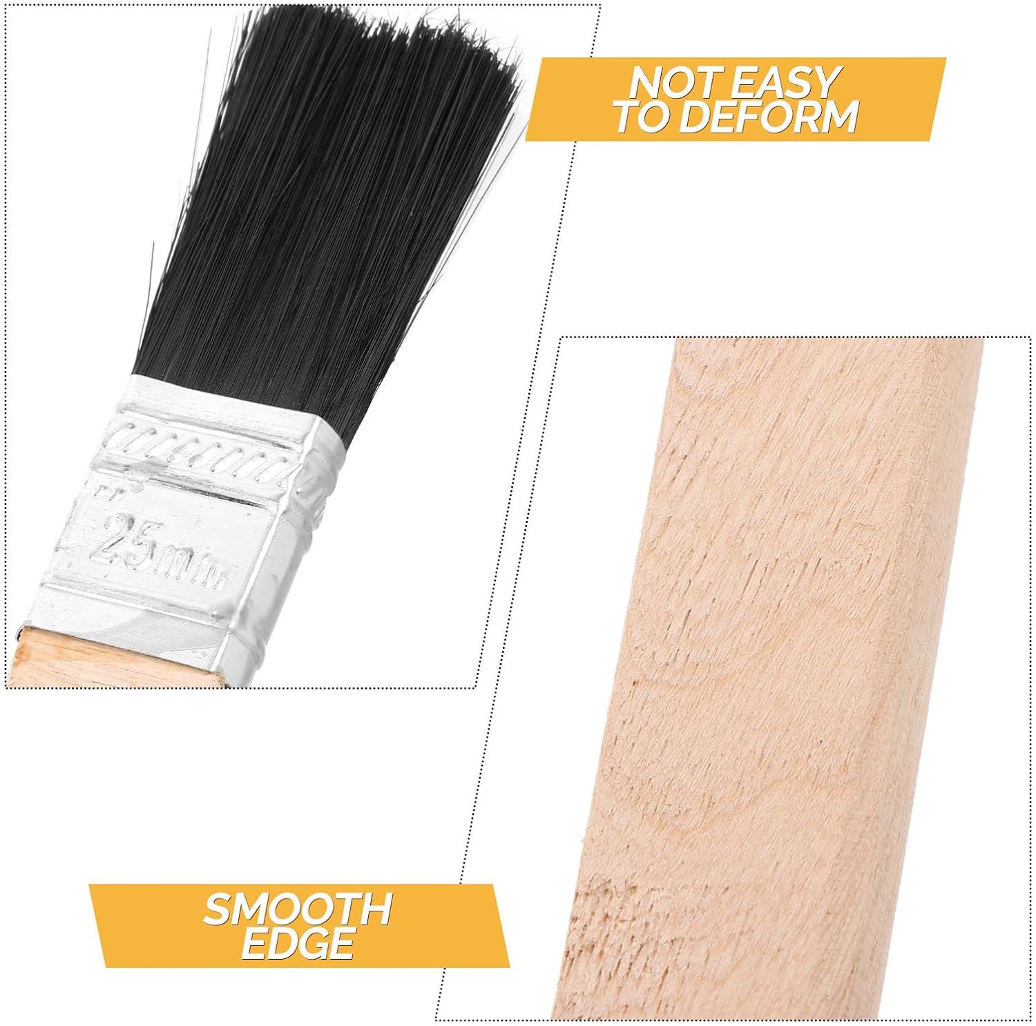 10pcs Bent Paint Brushes with Long Wooden Handle for Detail Work