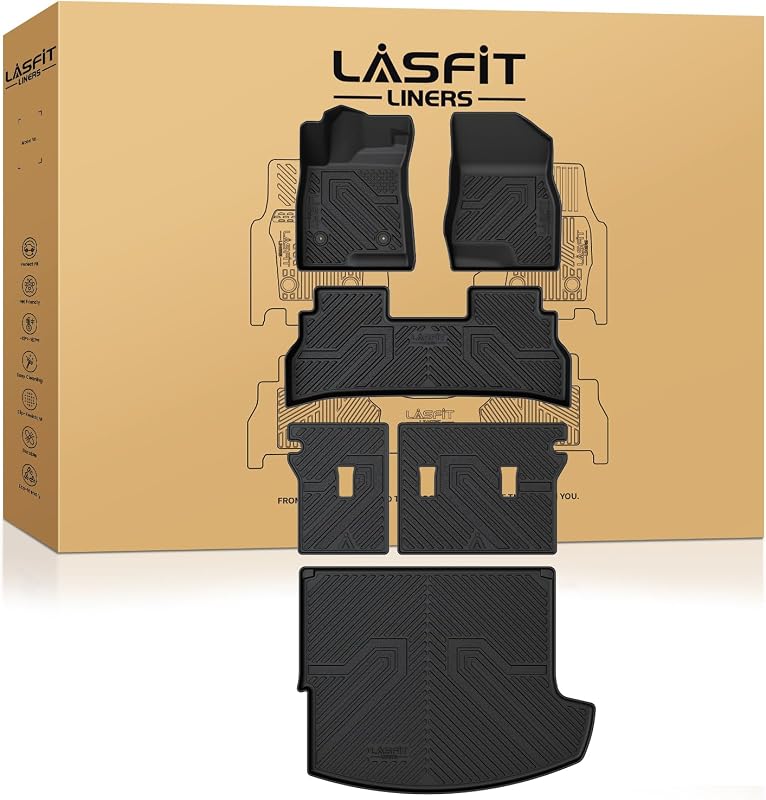 LASFIT Floor Mats for Buick Envista 2024 2025 2026, Black | Full Set with Cargo Mat&Seatback Mats, All Weather TPE Custom Fit Car Mats, Full Coverage Secure-Fit Floor Liners