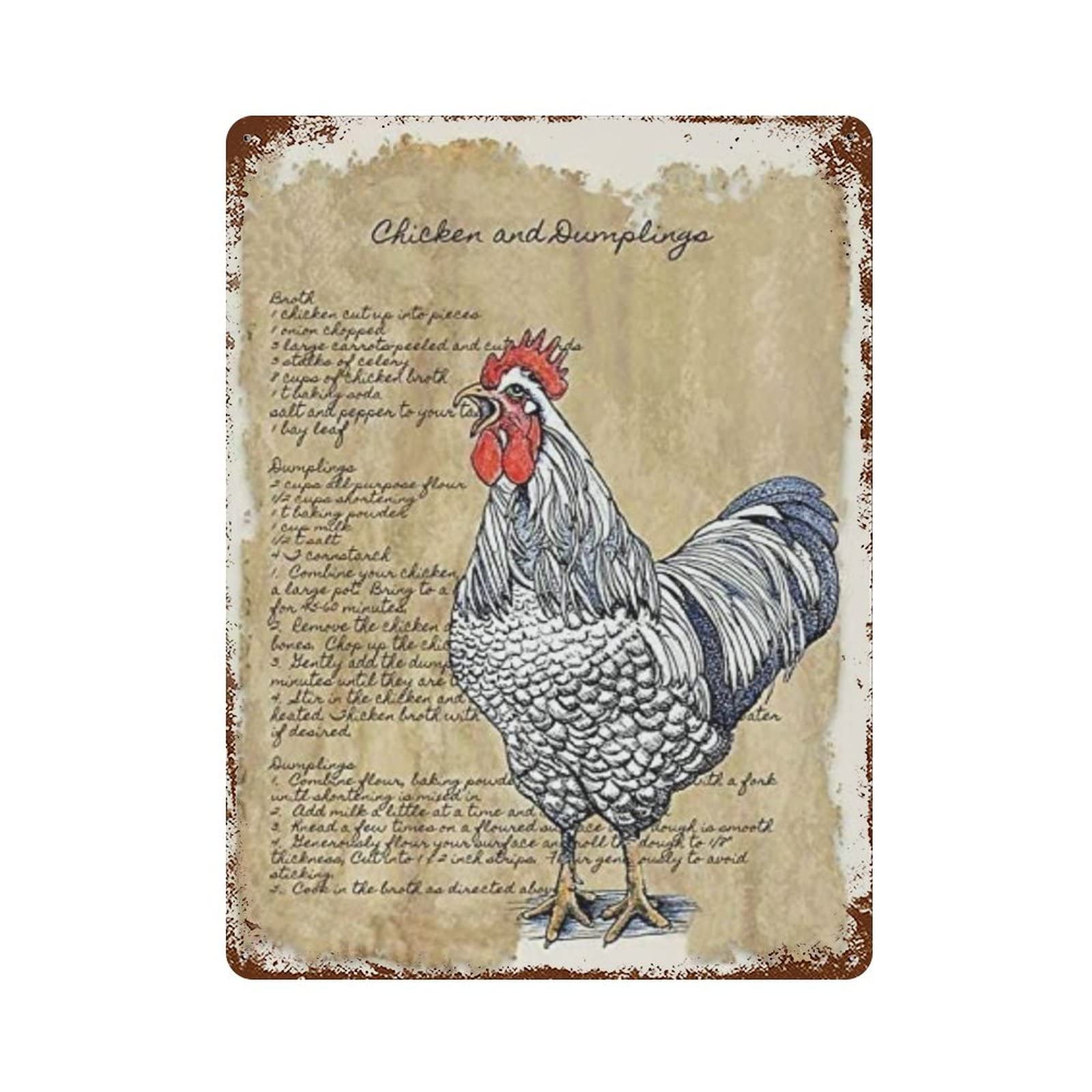 AOOEDM Chicken Poster Vintage Metal Sign for Home Shop Coffee Garage Man Cave Signs Wall Plaque Kitchen Bar Sign Wall Decor Poster