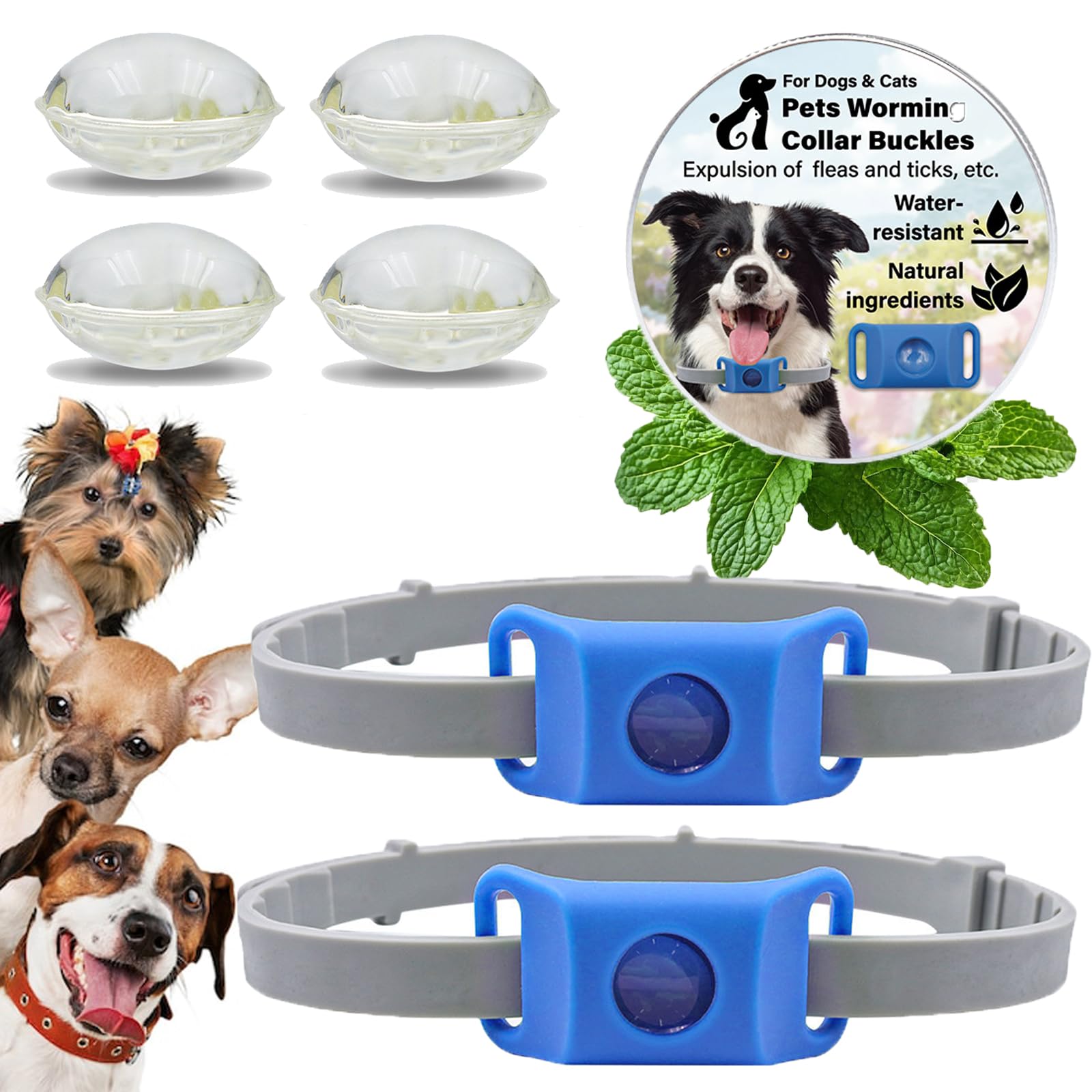 Collier anti puces pour chien réglable pour stopper les tiques