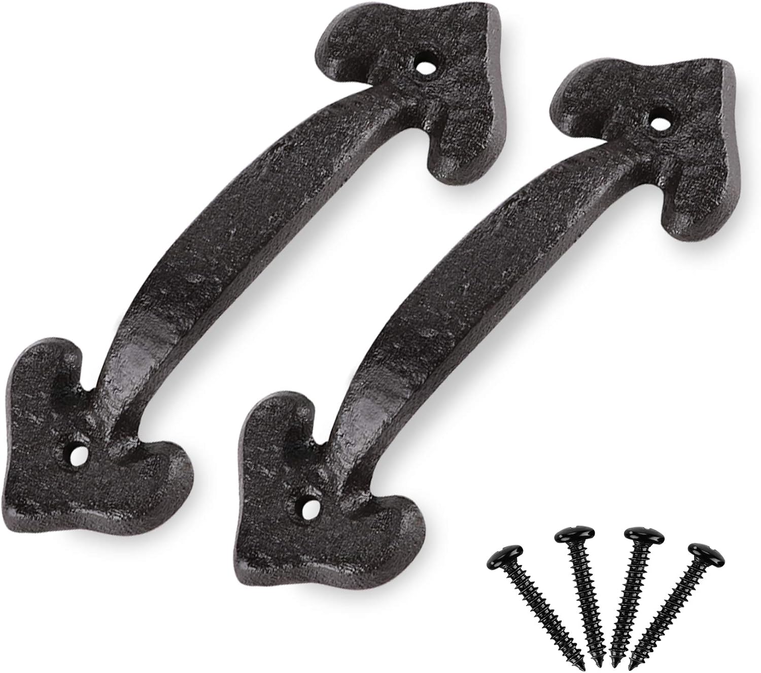 7 Inch Black Rustic Heart Design Steel Pull Handle