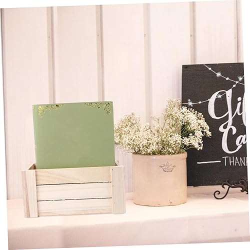 Vista 5 de Yardwe Caja de almacenamiento de escritorio de madera creativa, organizador de oficina y hogar, pequeña madera natural hecha a mano para decoración