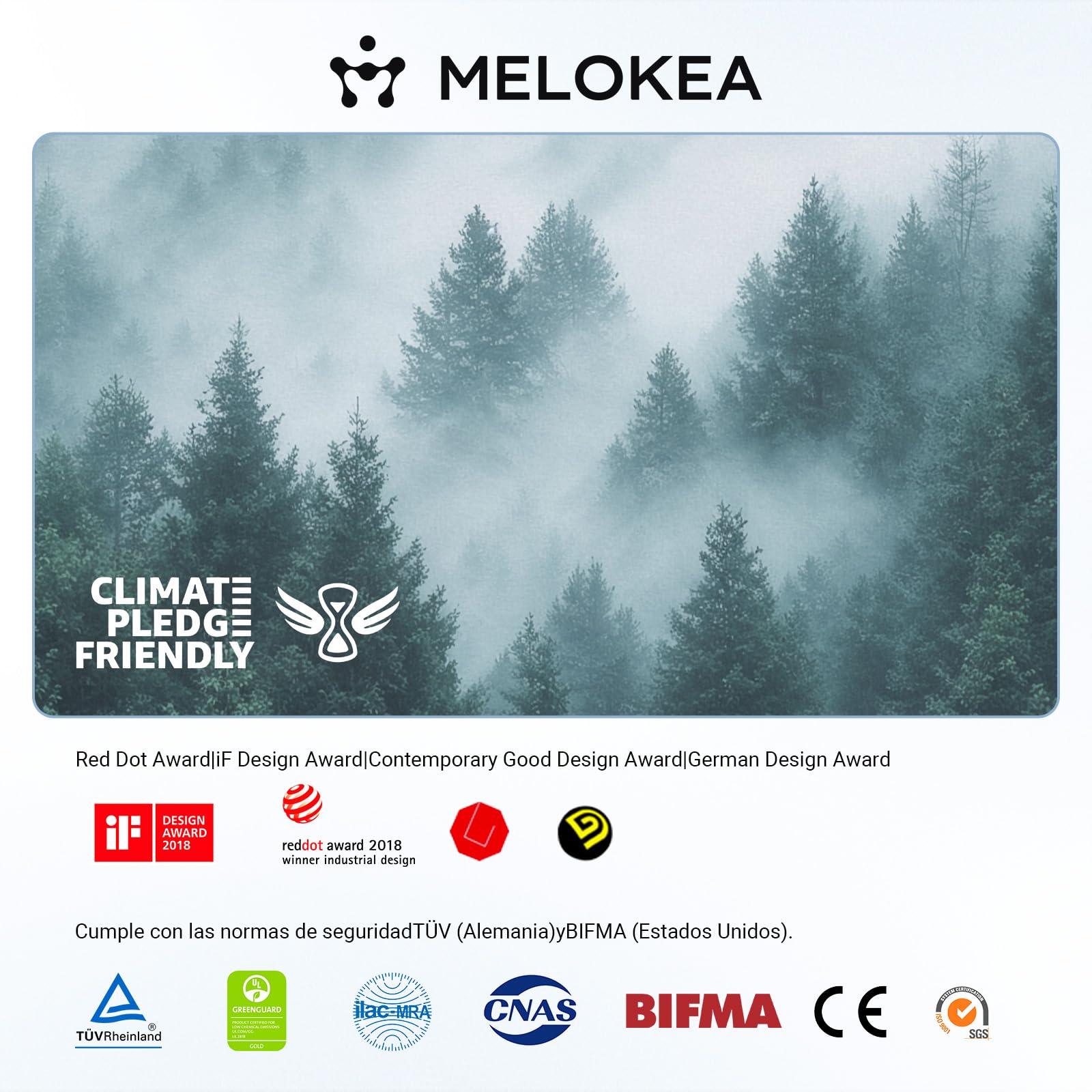 MELOKEA Silla de Oficina de 200 kg, Ganador de Pruebas ergonómicas, Soporte Lumbar Ajustable 9P, reposabrazos 4D + Magic, Silla de Oficina EN12520