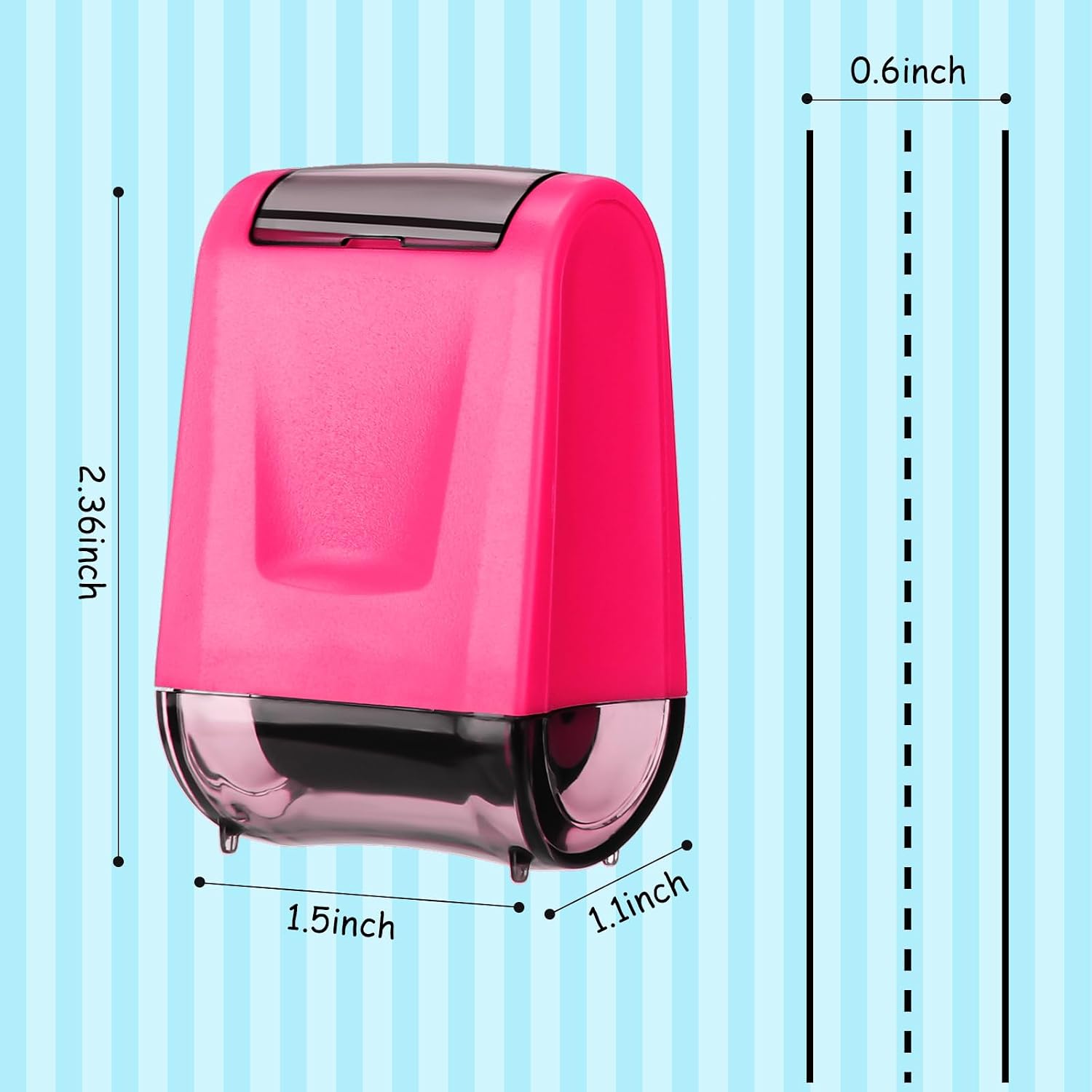 Sherr 2 Pcs Roller Stamps Classroom,2.72 X 2.44 X 1.54 Inch,Blue, Pink image 2
