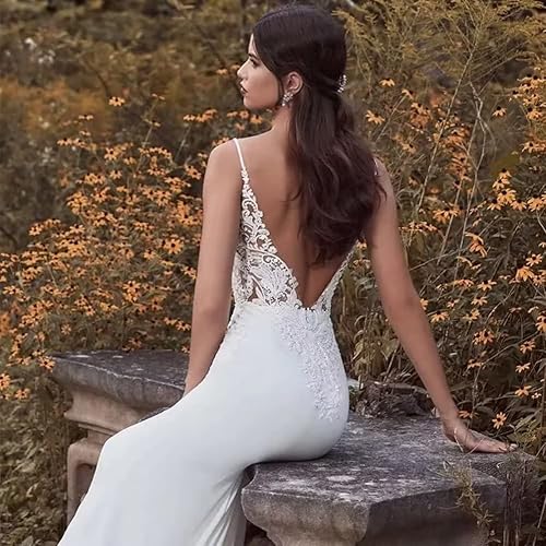 Miniatura 4 de Women Beach Wedding Dresses for Bride Mermaid Bridal Gowns for Bride Satin Lace Boho Bridal Dresses 2024