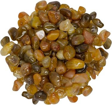1 lb Tumbled Mixed Agate Stones from Africa - 0.5" to 0.75" avg. - Polished Rocks for Arts & Crafts, Reiki, Wicca and so Much More! Size #5