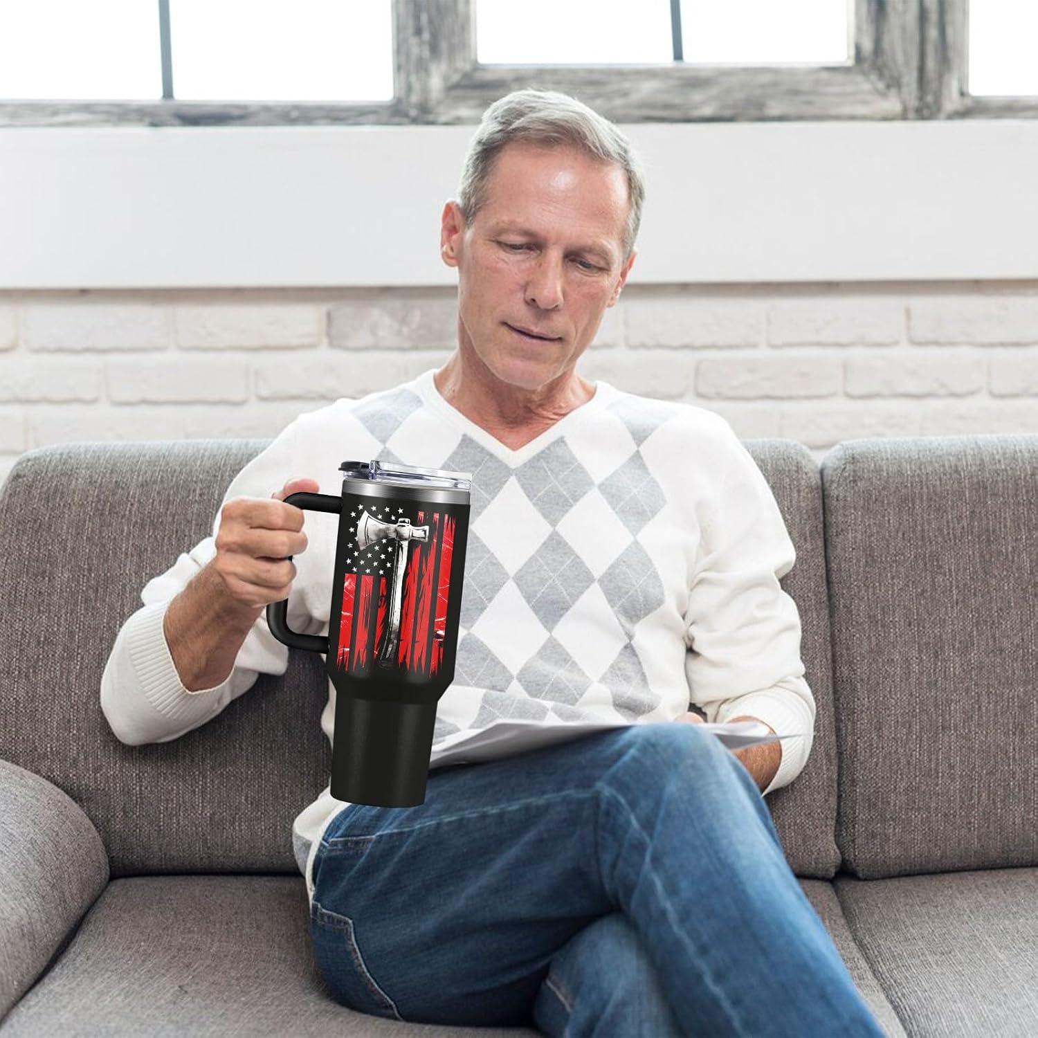 Retired Firefighter Gifts for Men Women, Retired Fireman Stainless Steel Tumbler Cup 40 oz, Retirement Birthday Gifts for Fireman, Being A Retired Firefighter is An Honor Insulated Mug - Image 6