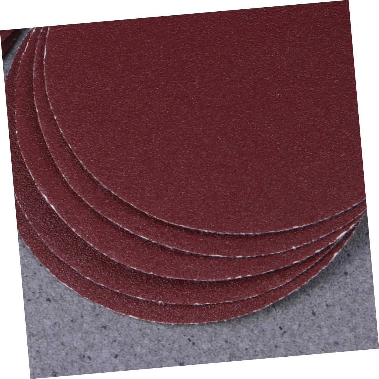 STOBAZA Round Self Stick Sanding Discs Dark Red Sandpaper Pads Grit for Surface Conditioning Cleaning and Deburring Applications