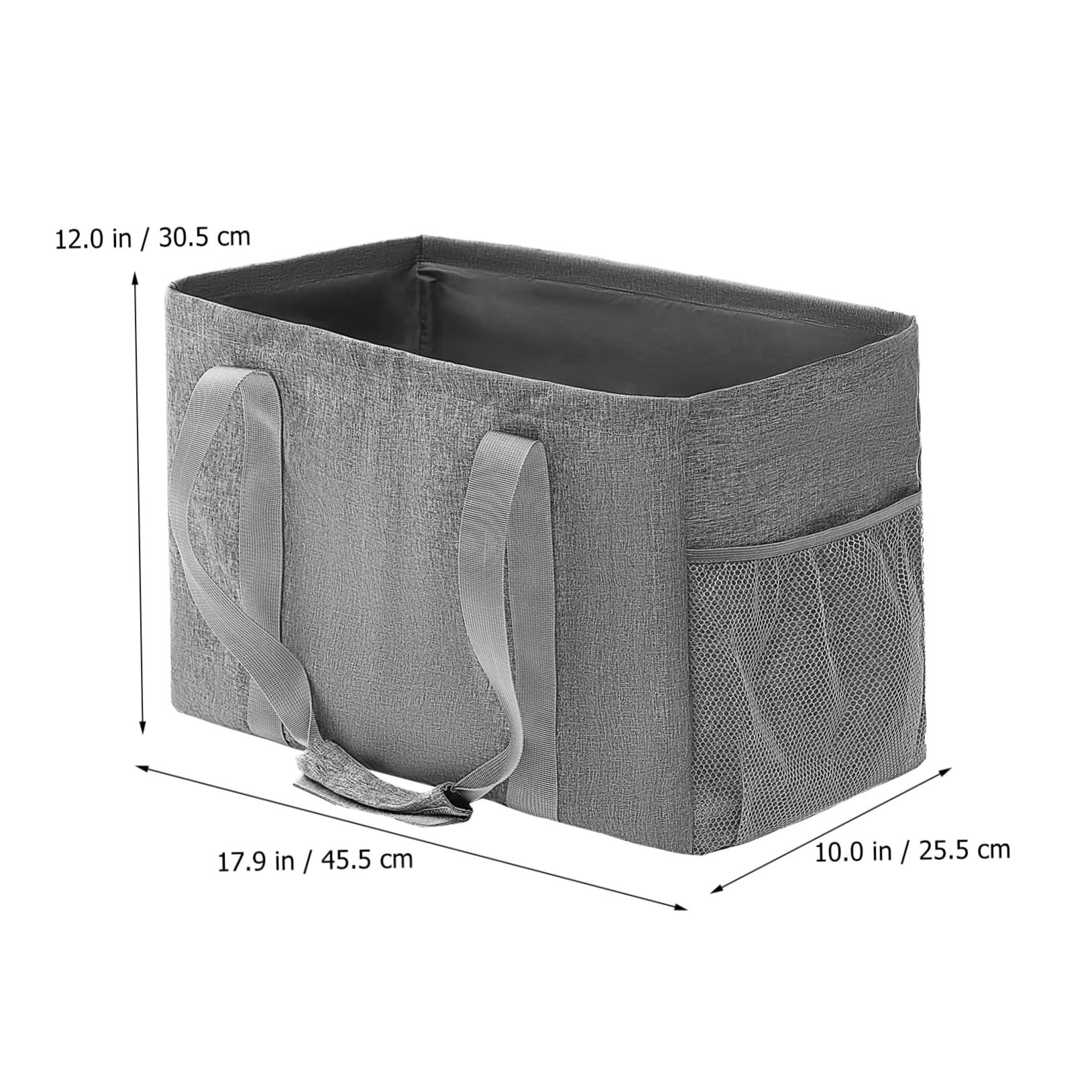 Borsa della Spesa Pieghevole in Cotone Canvas con Rivestimento, Capacità 35l, Doppie Tasche a Rete e Manici Rinforzati, per Spiaggia e Uso Quotidiano