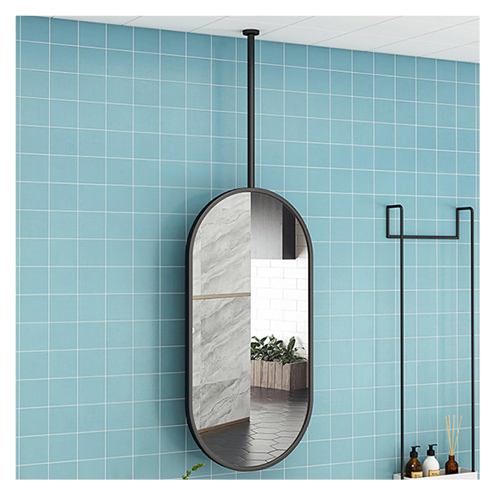 Miroir mural design noir élégant 40x100 cm | Finition HD supérieure pour votre salle de bain