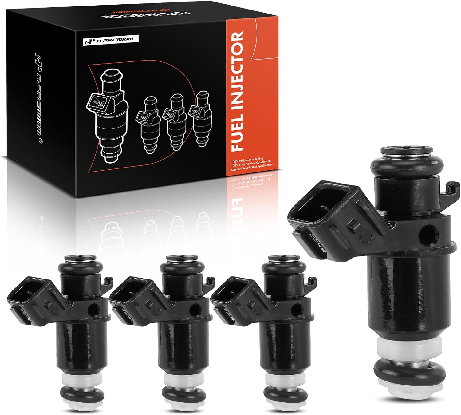A-Premium Fuel Injectors Set of 4 Compatible with Honda Civic 2001 2002 2003 2004 2005, 1.7L, Replace# 16450PLD003