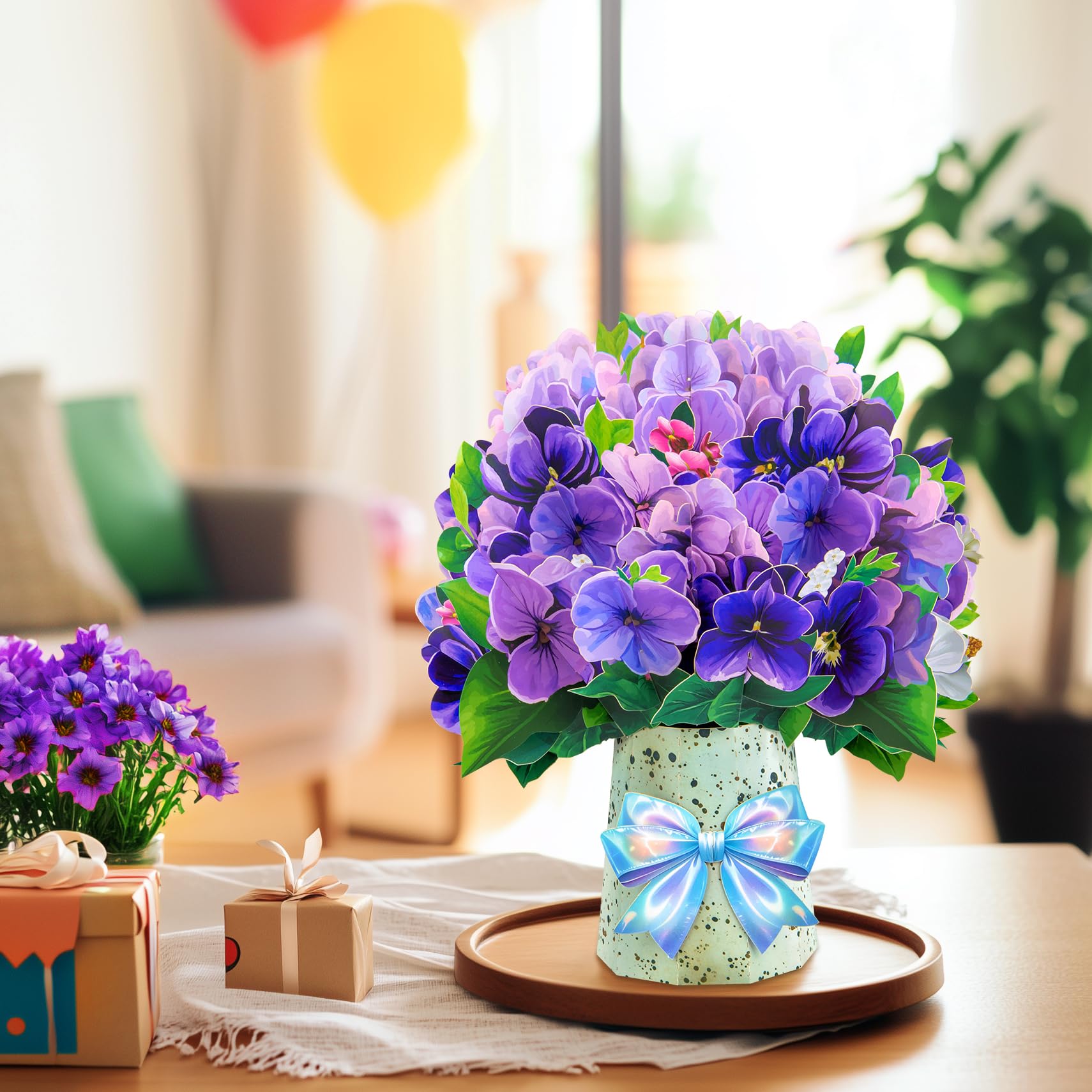 Carte Pop-up 3D Fleurs Tropicales - 30,5 Cm - Bouquet éternel Avec Carte De Notes & Enveloppe - Cadeau - 4