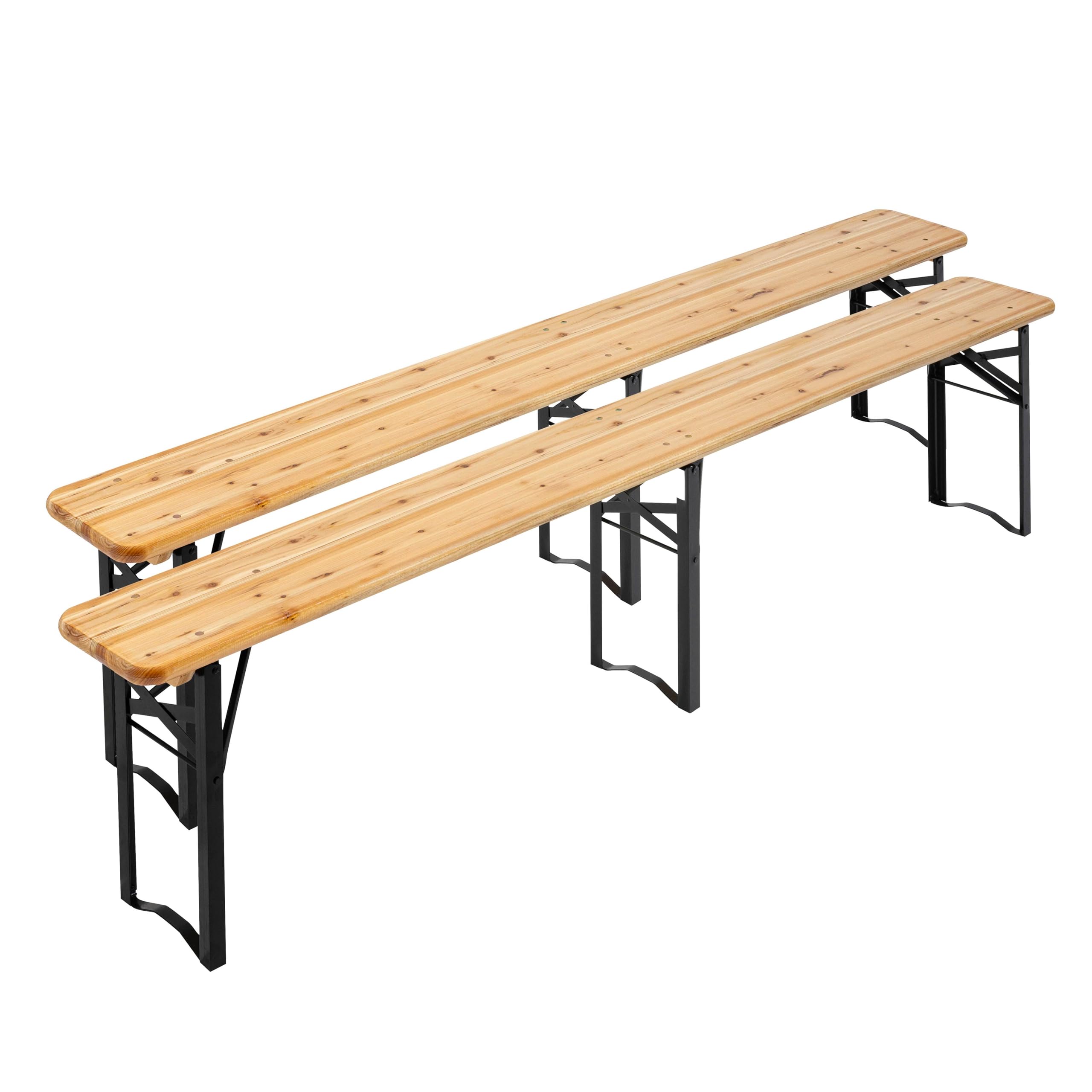 MobEventPro Lot de 2 bancs pliants Brasserie en Bois 180 cm