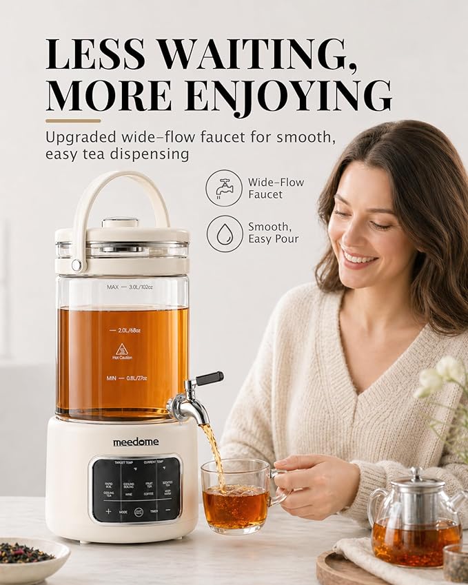 Hervidor eléctrico y dispensador de 3L con infusor y grifo miniatura 7