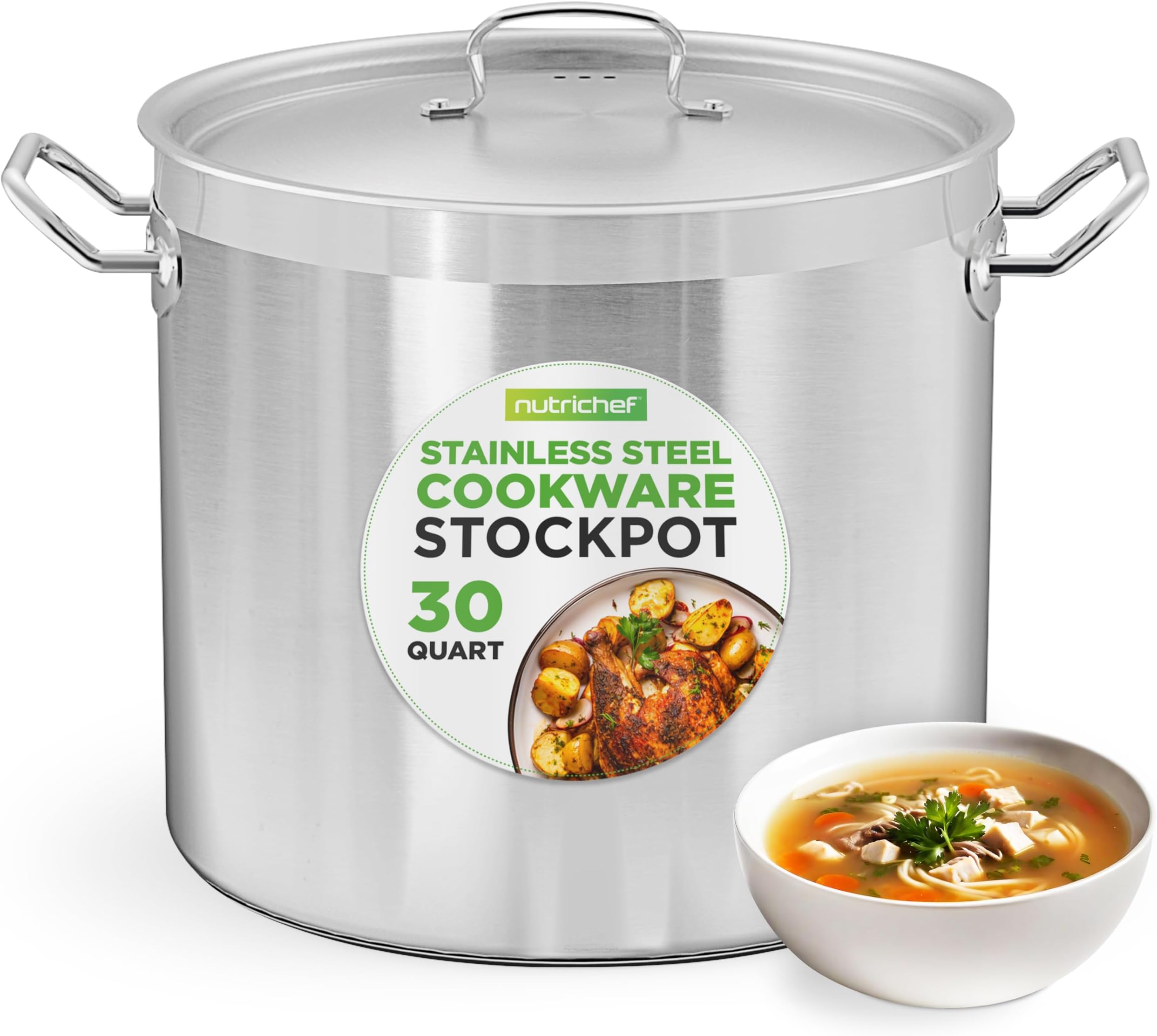 Amazon.com: 30 Quart 35L Commercial Grade Stockpot 201 Stainless Steel ...