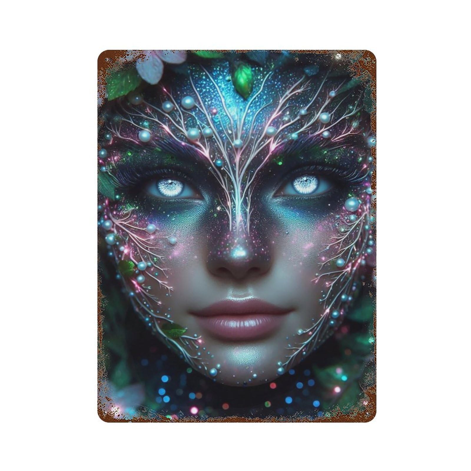 Mystical Forest Portrait Retro Metal Sign 15.7"x11.8", Classic Wall Plaque for Garage, Pub Or Kitchen