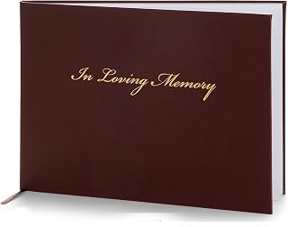 Heart & Homage Funeral and Memorial Guest Sign-in Book | PU Leather Hardcover, Large - Beautiful | Registration Books - In Loving Memory | 150 Guests (Burgundy)