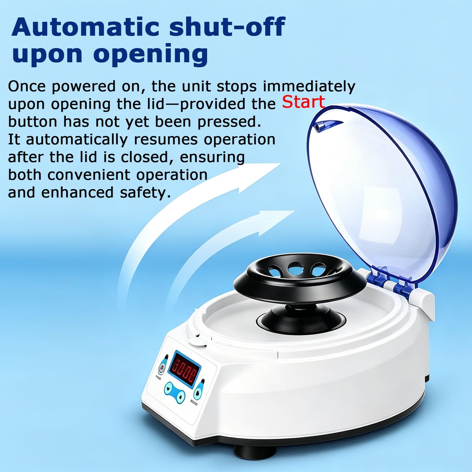 Mini máquina centrífuga Alta estabilidad Velocidad fija Diseño de bajo ruido con rotor intercambiable Adaptación de tubos de varios tamaños for diversas aplicaciones de laboratorio(4000rpm)