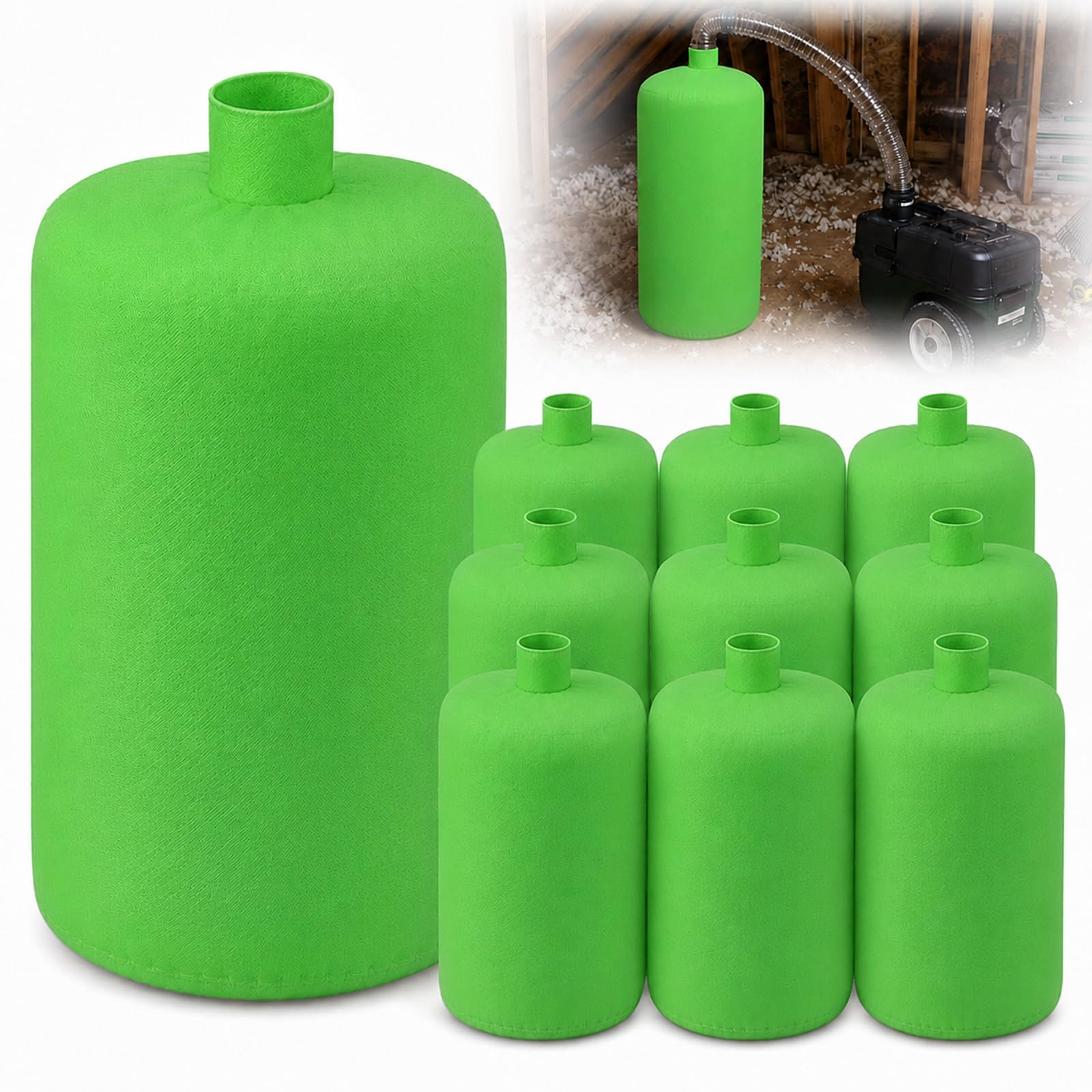 Pangda 10 Pack Insulation Removal Vacuum Bags Heavy Duty 75 Cu ft,Green