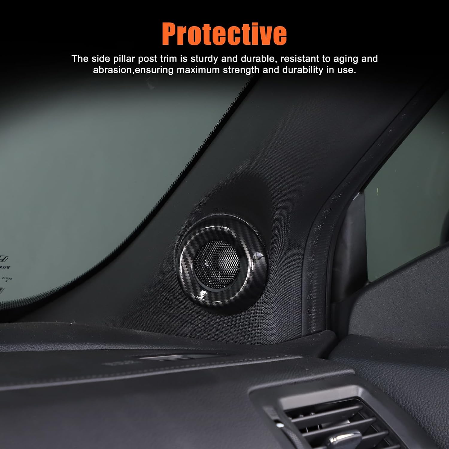 A Pillar Speaker Trim Cover Compatible with Honda Pilot 2015-2022, Car Door Audio Speaker Interior Trim Cover Accessories