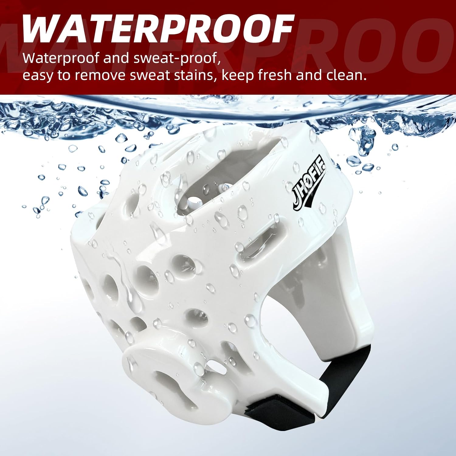 Youth & Adult Boxing Helmet, Martial Arts Sparring Headgear for Karate, Kickboxing, Taekwondo & MMA Training/Competition - Waterproof and Breathable, Adjustable Velcro Strap, 3 Colors