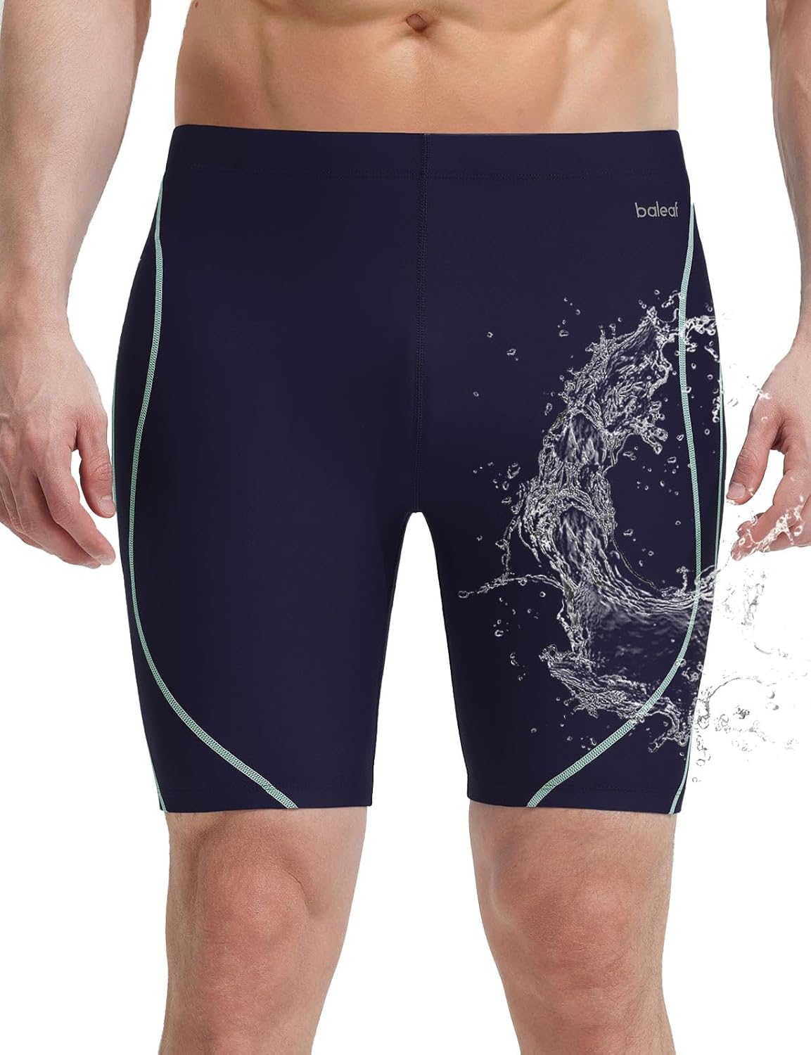 baleaf Men's 7.5" Swim Trunks Water Resistant Swimming Jammers Quick Dry Athletic Swimsuit Competition Swimwear Shorts