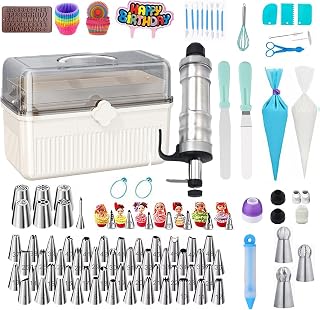 309Pcs Cake Decorating Kit with 73 Piping Tips & Piping Gun