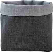 Cestino Portapane In Cotone Double-Face | Diametro 17 Cm | Antimacchia E Pieghevole | Grigio Chiaro/Scuro - Foto 8