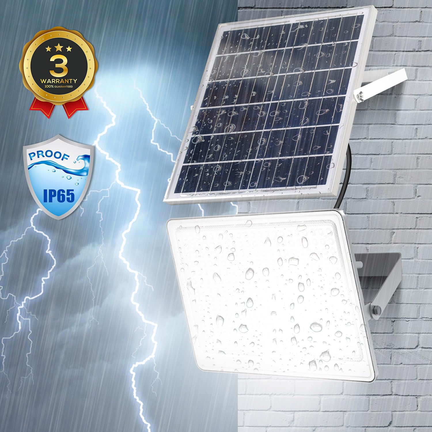 Proyector LED Solar Pro 300W Litio 3,2V - 30000mAH, Blanco frío