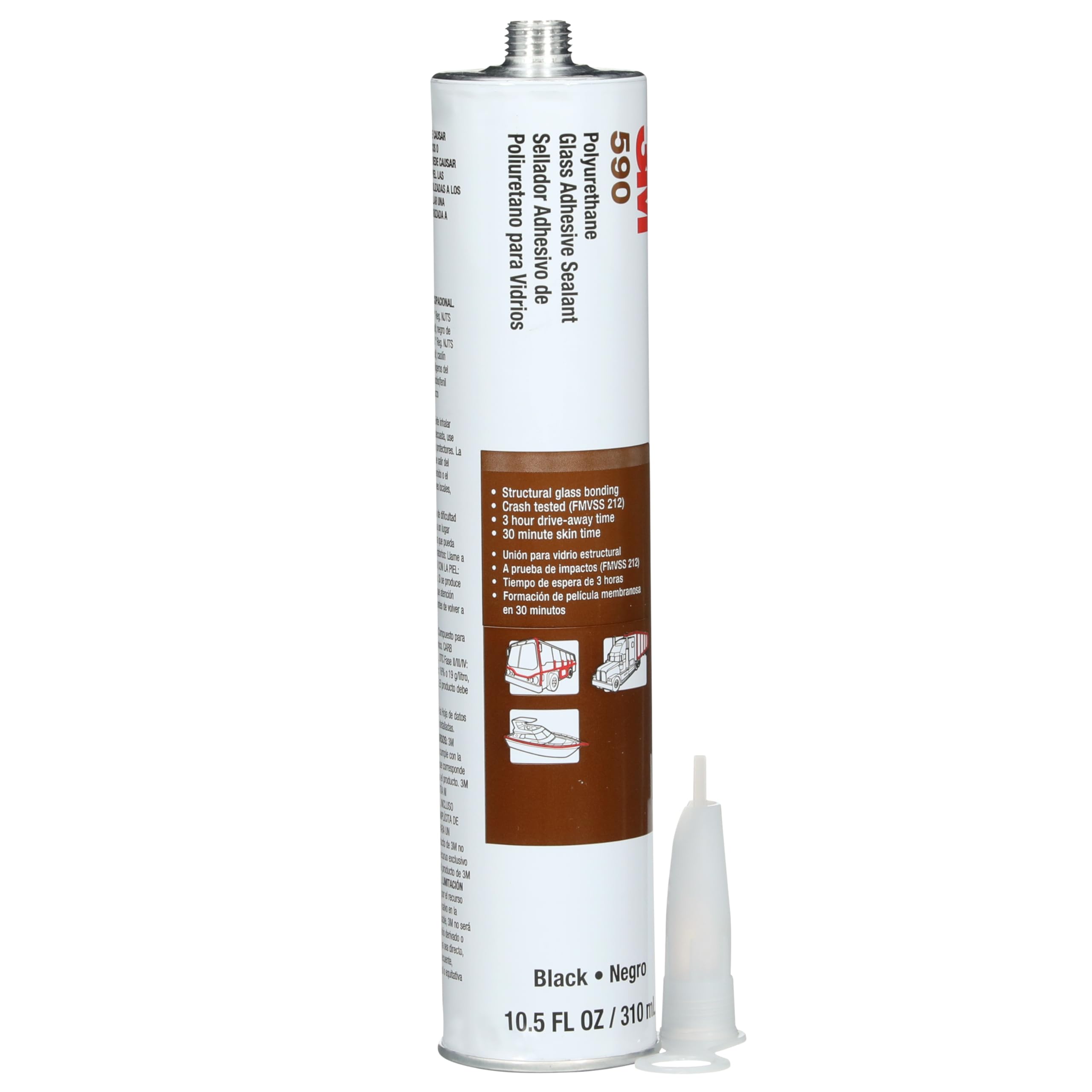 3M Klej ze szkła poliuretanowego (590): wkład 310 ml (czarny)