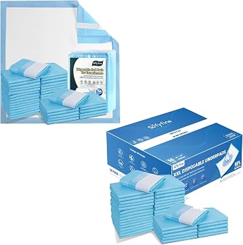 SOFYFINE Bundle Total 75 Pads-Bed Pads with Adhesive Strip 30"x36"[25 Pads], Extra Large Thicken Chucks 36"x36"[50 Pads], Heavy Duty Adults Incontinence Underpads Disposable, Extra Large Puppy Pee Pad