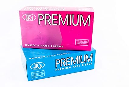 JKs 13 GSM 2 Ply Virgin Facial Tissues Carton Box - 100 Pulls (Pack of 6)