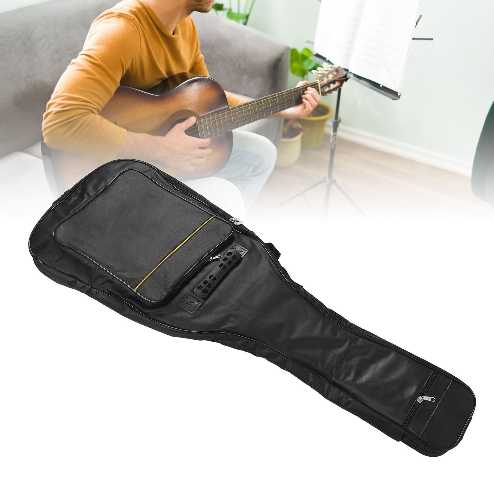 Jeffergarden Funda para Guitarra Eléctrica, Estuche Resistente Al Agua de 39 Pulgadas con Acolchado de 7 Mm para Músicos Que Viajan
